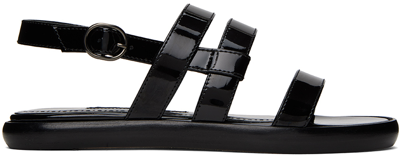 Manolo Blahnik Black Memaar Sandals In 15 Blck