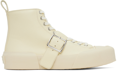 Jil Sander Off-white Buckle Trainers In 277 Toile