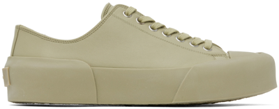 Jil Sander Green Low-top Trainers In 332 Grasshopper