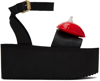 MOSCHINO BLACK INFLATABLE HEART SANDALS