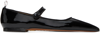 Thom Browne Pointed Thom John Flat In Soft Patent Leather In 001 Black