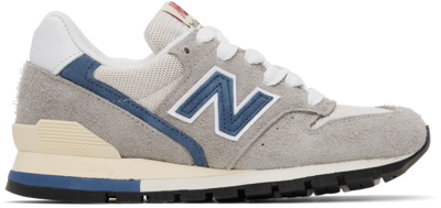 New Balance Gray & Blue Made In Usa 996 Sneakers In Grey
