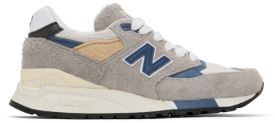 New Balance Gray & Blue Made In Usa 998 Sneakers In Grau