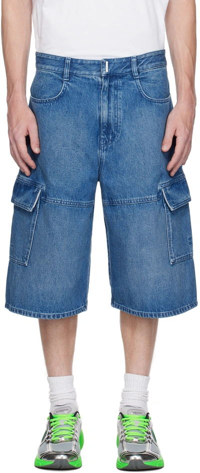 Givenchy Denim Shorts In Medium Blue
