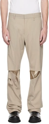 Givenchy Stone Tailored Trousers With Wear In 099-stone Grey