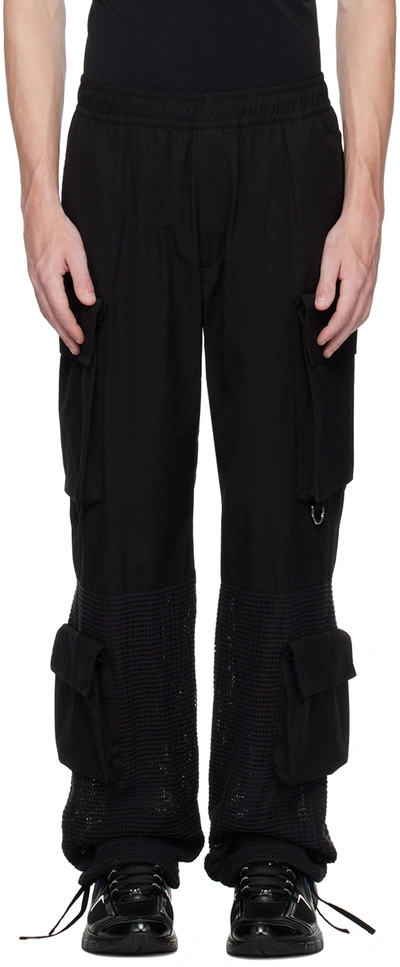 Givenchy Black Paneled Cargo Pants In 001-black