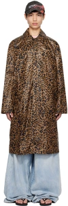 VETEMENTS TAN LEOPARD COAT