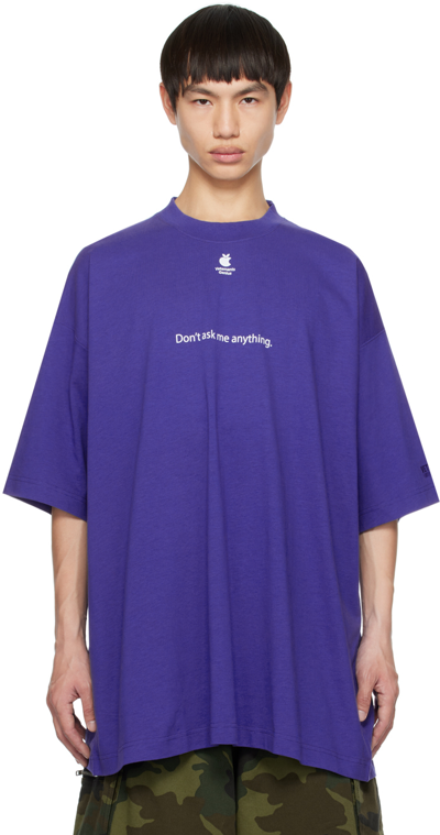 Vetements Blue 'don't Ask Me Anything' T-shirt