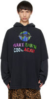 VETEMENTS BLACK 'MAKE EARTH COOL AGAIN' HOODIE