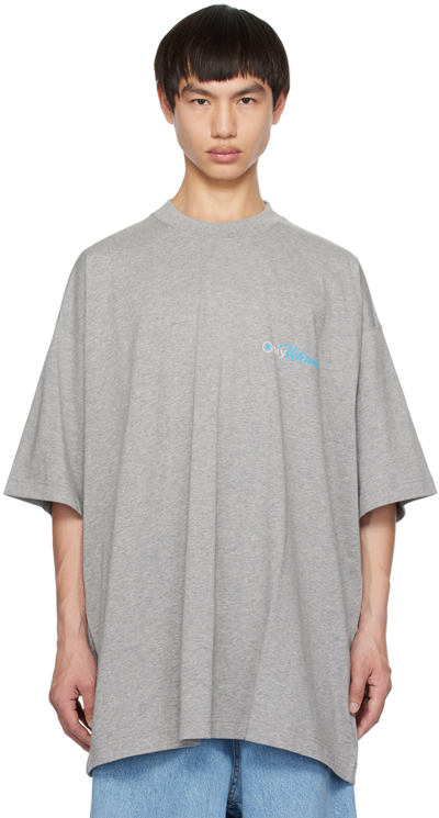 Vetements Gray Printed T-shirt In Grey Melange