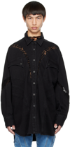 MUGLER BLACK OVERSIZED DENIM JACKET