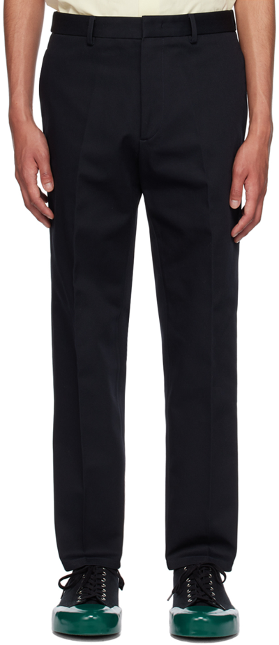 Jil Sander Navy Slim Trousers In 401 - Navy