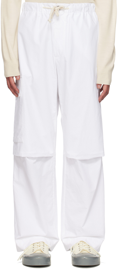 Jil Sander White Relaxed Trousers In 100 - Optic White