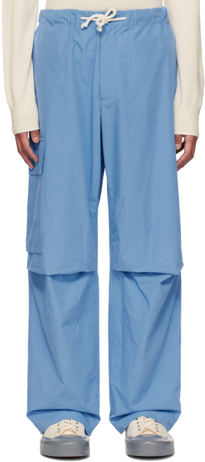 Jil Sander Blue Relaxed Trousers In 443 - Cornflower
