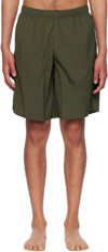 JIL SANDER GREEN DRAWSTRING SWIM SHORTS