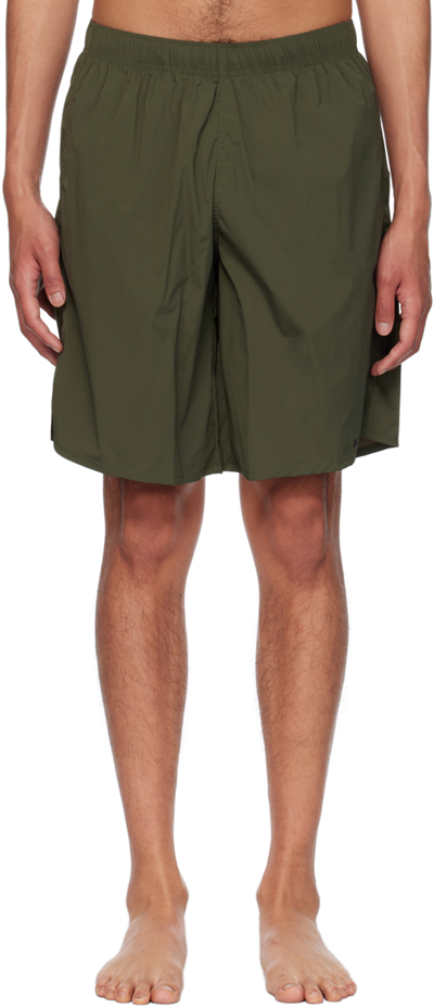 Jil Sander Green Drawstring Swim Shorts In 312 - Thym Green