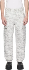 Givenchy White & Gray Destroyed Denim Cargo Pants In 117-white/grey