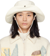 JIL SANDER WHITE PRESS-STUD BUCKET HAT