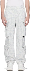 GIVENCHY WHITE & GRAY PRINTED CARGO PANTS
