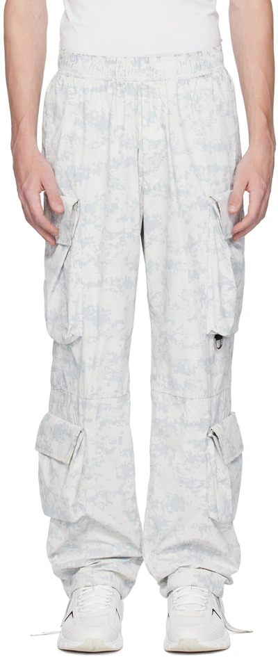 Givenchy Multipocket Camouflage Cargo Pants In Pearl Grey