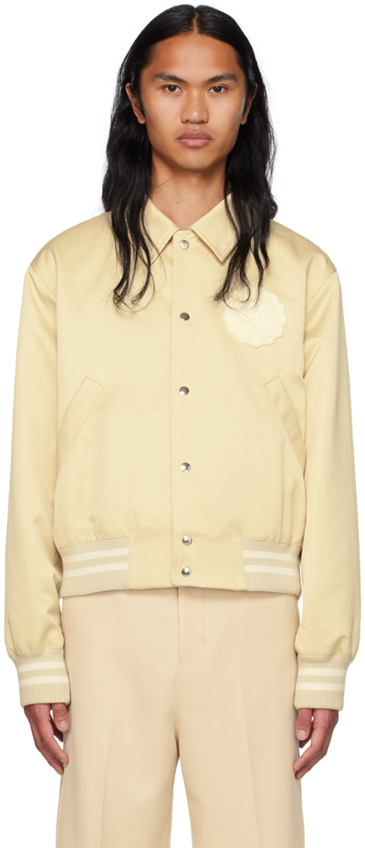 Ami Alexandre Mattiussi Yellow Teddy Bomber Jacket In Vanille/709