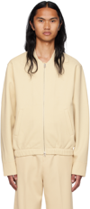 AMI ALEXANDRE MATTIUSSI BEIGE ZIPPED BOMBER JACKET