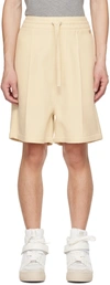 AMI ALEXANDRE MATTIUSSI BEIGE ELASTICIZED SHORTS