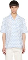 Ami Alexandre Mattiussi Blue And White Cotton Shirt In Sky Blue,white