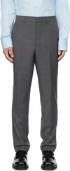 Ami Alexandre Mattiussi Gray Straight-leg Trousers In Heather Grey