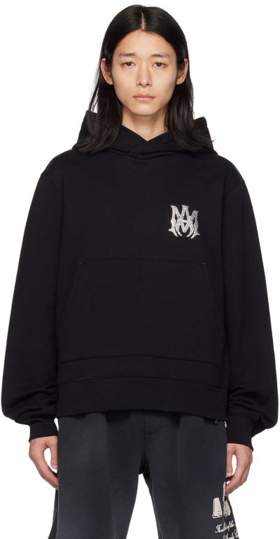 Amiri Hooded Cotton Sweatshirt Kangaroo Pocket In Black