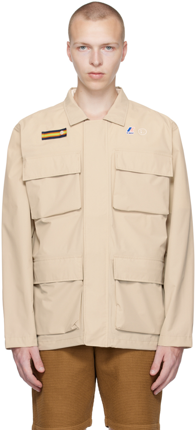 Universal Works K-way Porthmeor Jacket Wr Ripstop Sand Kw28080 In Neutrals