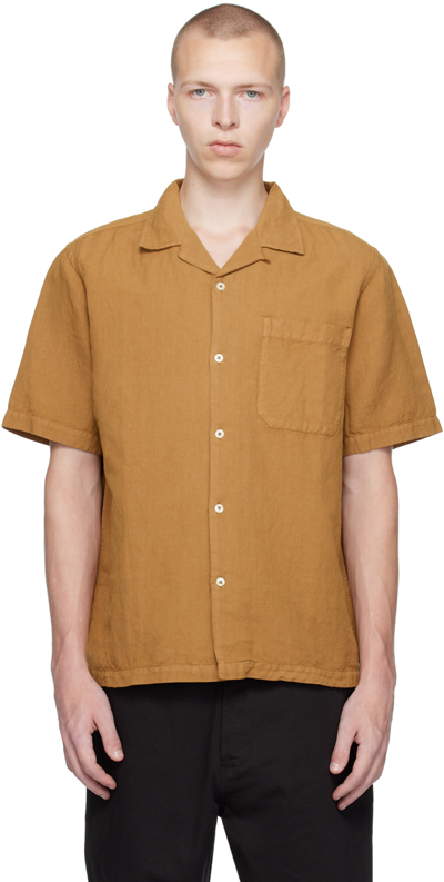 Universal Works Brown Camp Shirt In Bronze