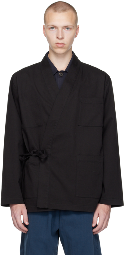 Universal Works Kyoto Cotton-twill Jacket In Black