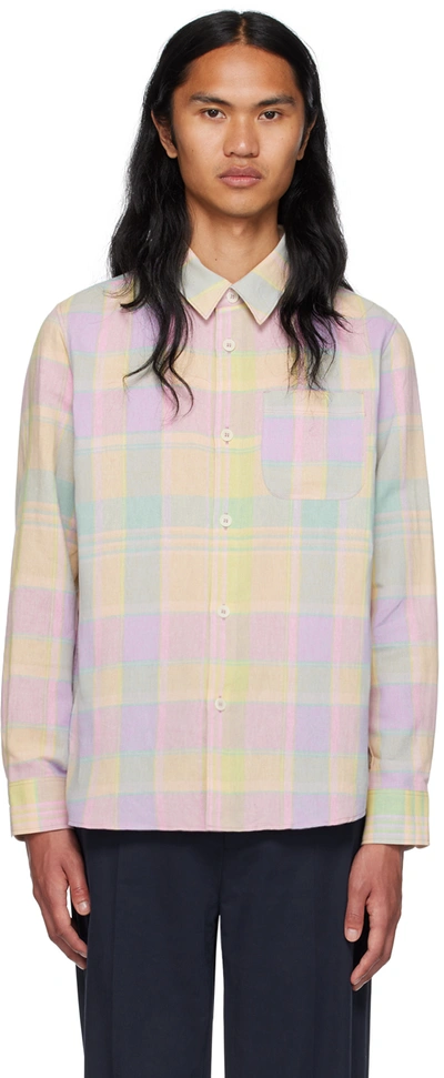 Apc Surchemise Checked Cotton And Linen-blend Shirt In Pink