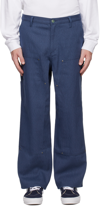 Brain Dead Navy Double Knee Utility Trousers In Navy