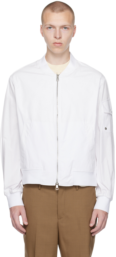 Neil Barrett Skinny Bomber Jacket In White