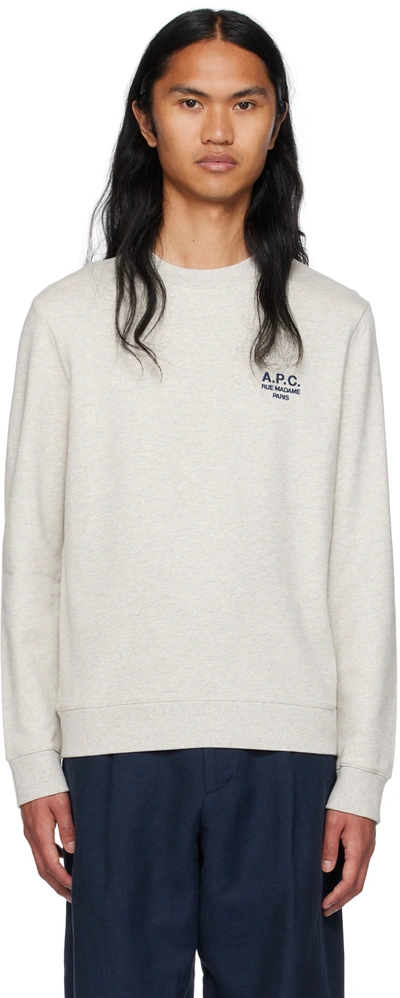 A.p.c. Gray Rider Sweatshirt In Paa Heathered Ecru