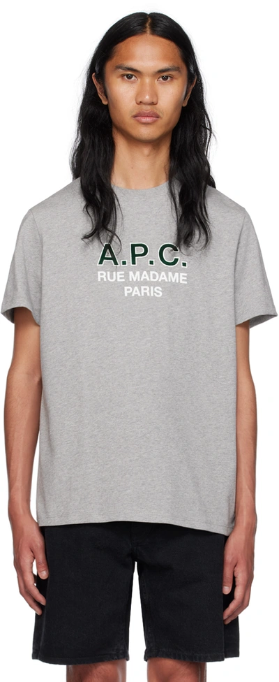 A.p.c. Apc Madame H T-shirt With Logo In Grey