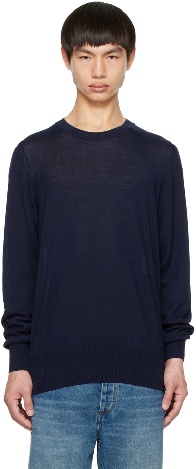 Ami Alexandre Mattiussi Navy Ami De Cœur Sweater In Blue