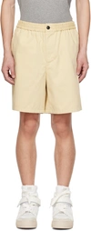 AMI ALEXANDRE MATTIUSSI BEIGE ELASTICIZED SHORTS