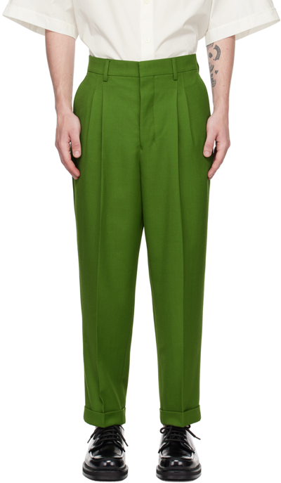 Ami Alexandre Mattiussi Carott Fit Trousers Green For Men In Evergreen/311