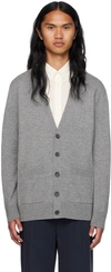 Apc A.p.c. Theo Virgin Wool Cardigan In Pla Heather Grey