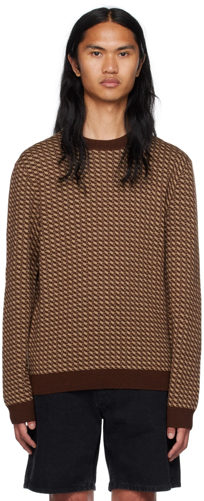 Apc David Wool Sweater In Brown