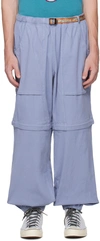 Brain Dead Alpinist Seersucker Convertible Pant In Slate Blue