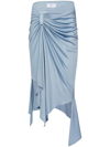 Rta Draped Pencil Skirt In Blue