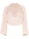 RTA DRAPED-SLEEVES COWL-NECK TOP