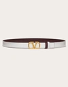 Valentino Garavani Reversible Vlogo Signature Belt In Glossy Calfskin 20 Mm Woman White 100