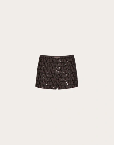Valentino Garavani Woman Shorts & Bermuda Shorts Dark Brown Size 6 Virgin Wool, Polyester