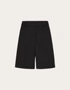 Valentino Nylon Bermuda Shorts With Maison  Rubber Label In Black