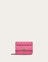 Valentino Garavani Small Nappa Rockstud Spike Bag Woman Pink Uni In Brown